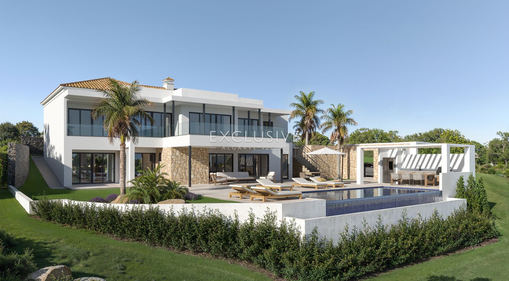 Villa Sta Barbara de Nexe, remodelled with fantastic coastal views across the Algarve, Faro, Portugal
