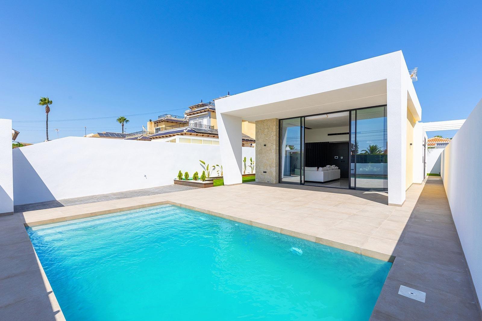 One level 3 bedroom villa with private pool in Torrevieja Modern Villas in the Exclusive Los, Torrevieja, Spain
